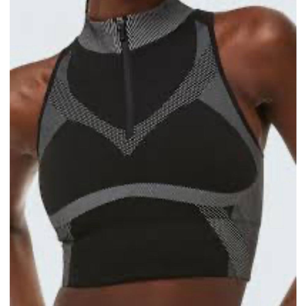 H&M MOVE WOMEN’S SPORTS BRA BLACK AND GREY SIZE XXL ATHLETIC WORKOUT TOP